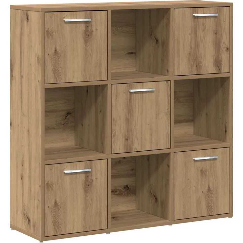 vidaXL Boekenrek 90x28x90 cm bewerkt hout artisanaal eikenkleurig Bruin
