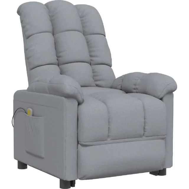 vidaXL Massagestoel - stof - lichtgrijs