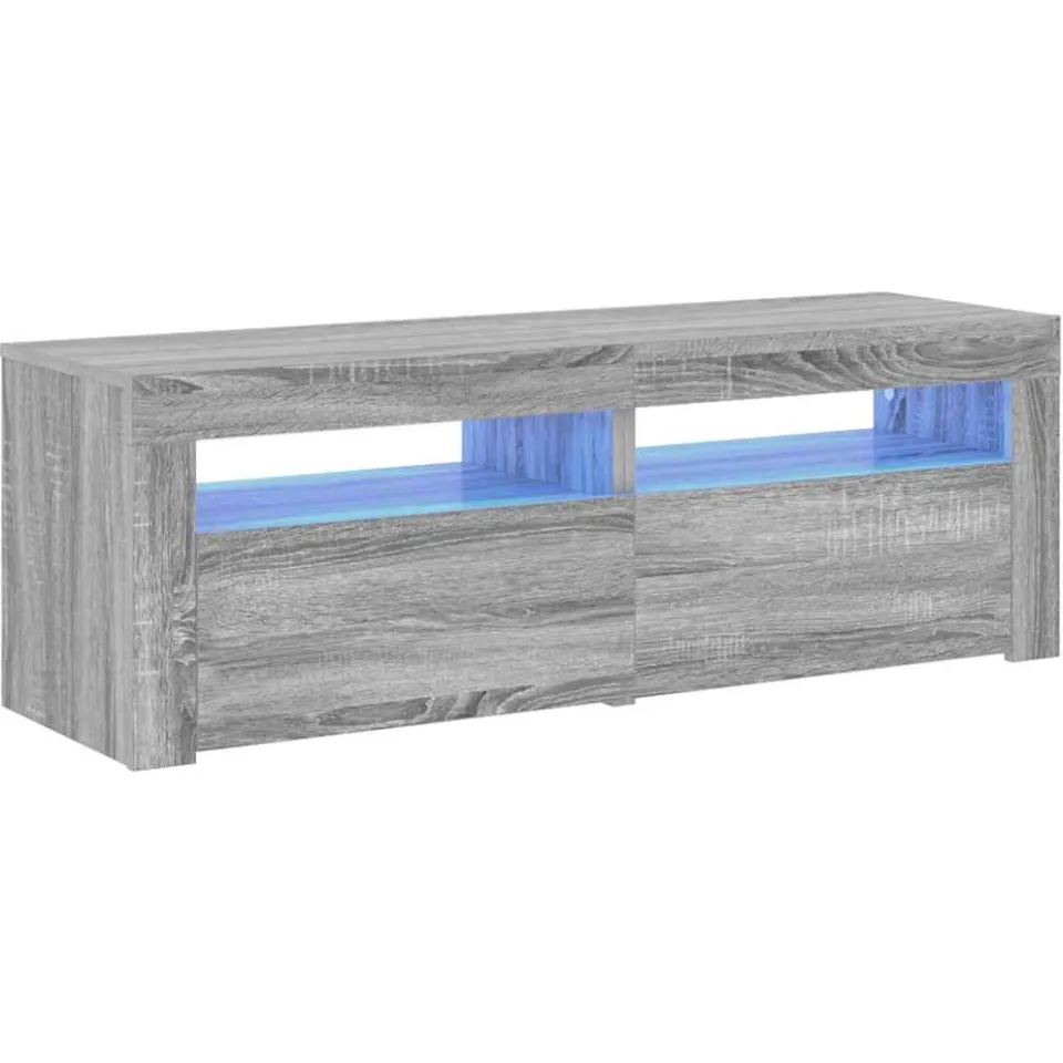 vidaXL Tv-meubel met LED-verlichting 120x35x40 cm grijs sonoma eiken