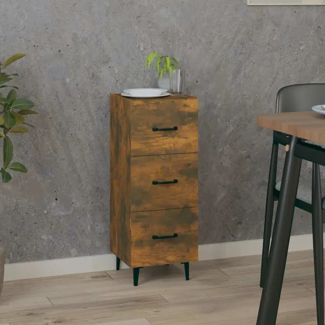 vidaXL Dressoir 34,5x34x90 cm bewerkt hout gerookt eiken, foto 2