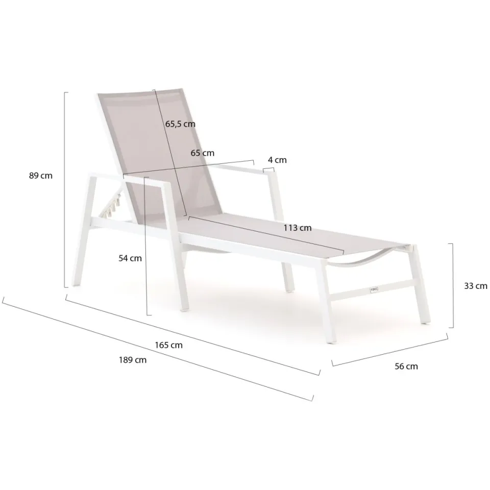 Forza Furniture Forza Sarona ligbed stapelbaar wit, foto 2