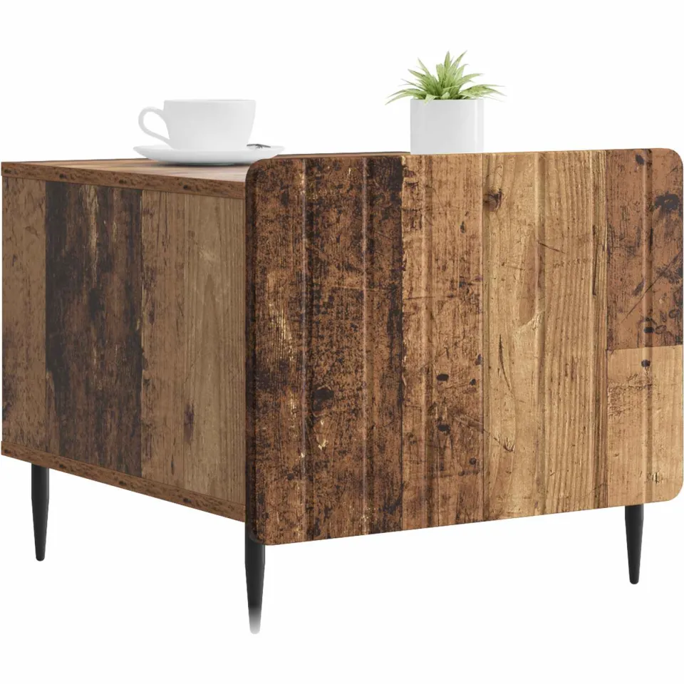 vidaXL Salontafel met lade Oud hout 49 x 50 x 42 cm Bewerkt hout Bruin
