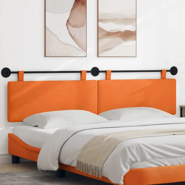 vidaXL Hangend hoofdbord Katoen Stof Oranje