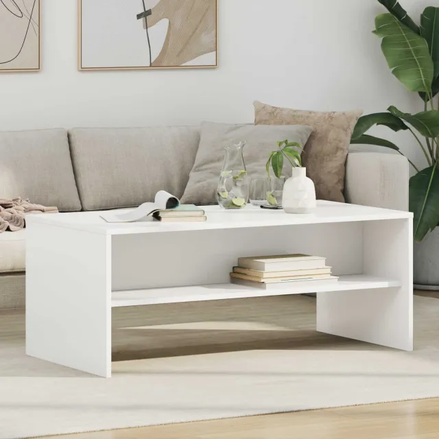 vidaXL Salontafel Wit 100 x 50 x 40 cm Bewerkt hout