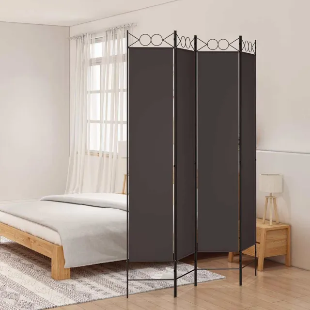 vidaXL Kamerscherm met 4 panelen 160x220 cm stof bruin, foto 2