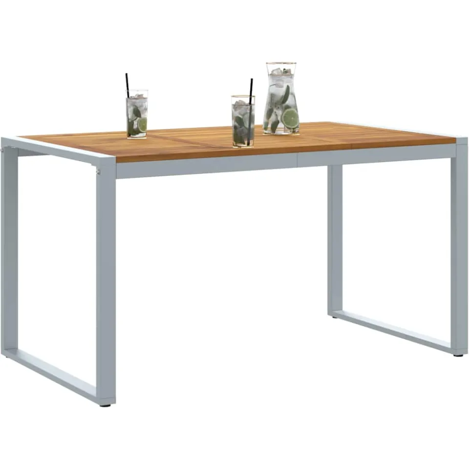 vidaXL Tuinstafel Grijs 140 x 80 x 75 cm Massief Acaciahout