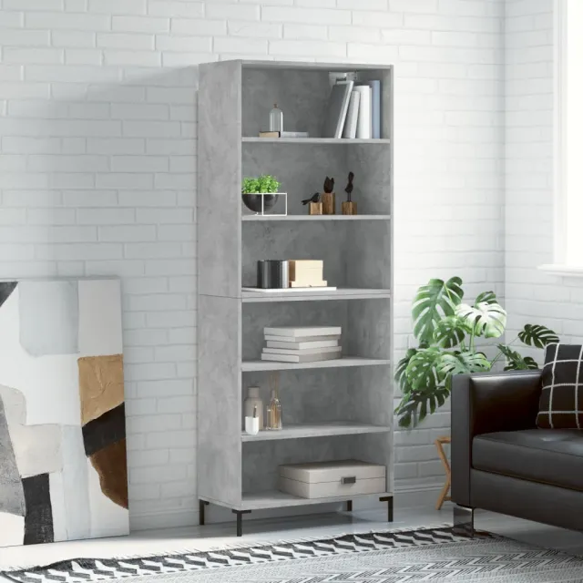 vidaXL Hoge kast 69,5x32,5x180 cm bewerkt hout betongrijs grijs, foto 2