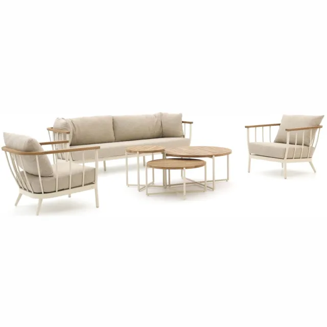 Apple Bee Condor stoel-bank loungeset 6-delig 5-zits Grijs