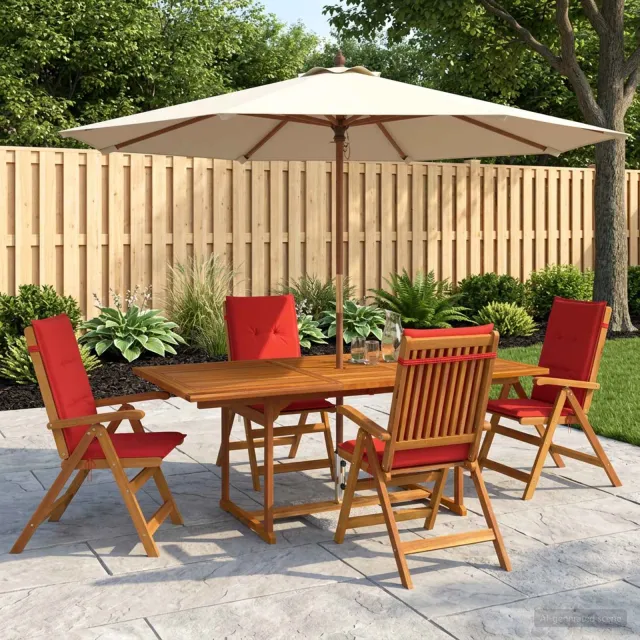 vidaXL 5-delige tuin eetset Naturel Massief Acaciahout, foto 2