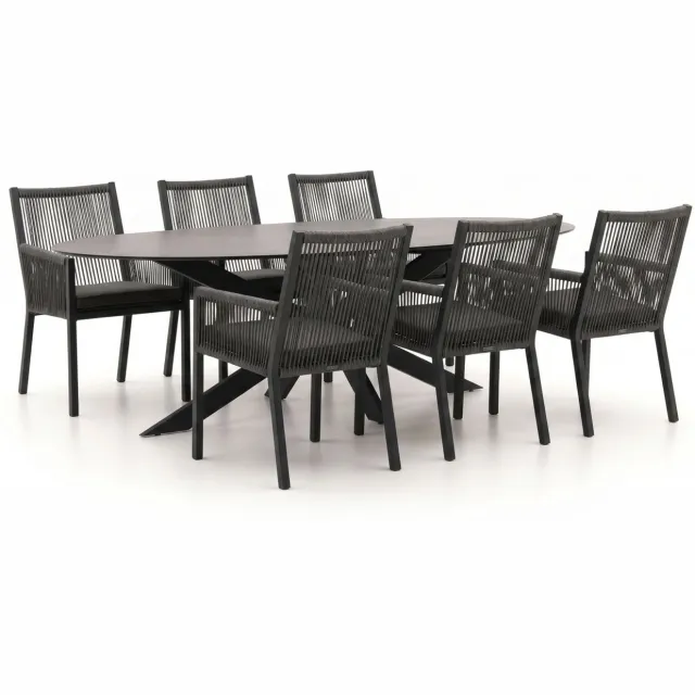 Manifesto Furniture Manifesto Rivola/Furato ellips 200cm dining tuinset 7-delig
