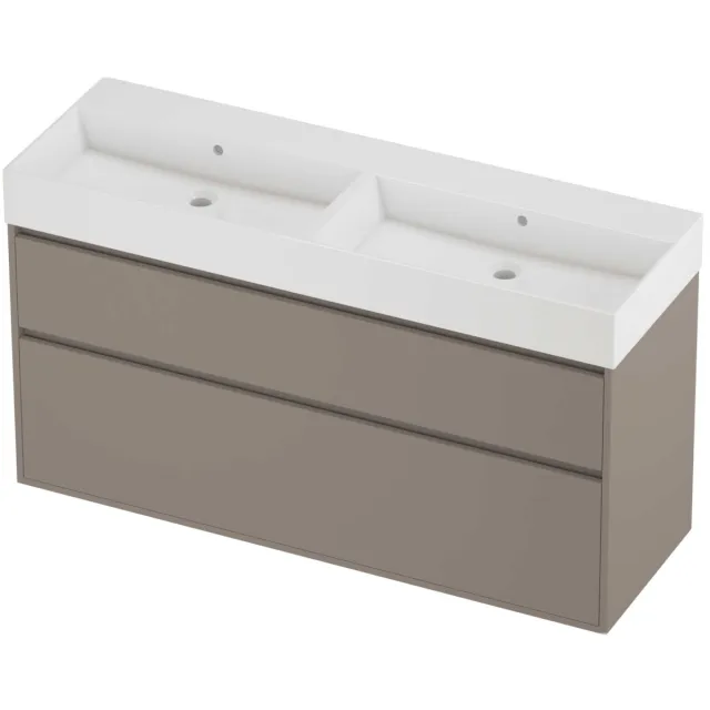 Proline Zara Badmeubelset Porselein Loft 140x46x78 cm Glans Wit Clay Beige
