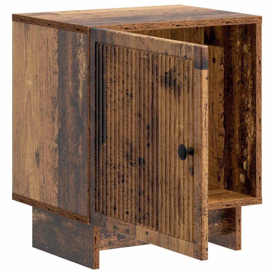 vidaXL Nachtkastje Oud hout 43 x 34,5 x 50 cm Bewerkt hout bruin, foto 3