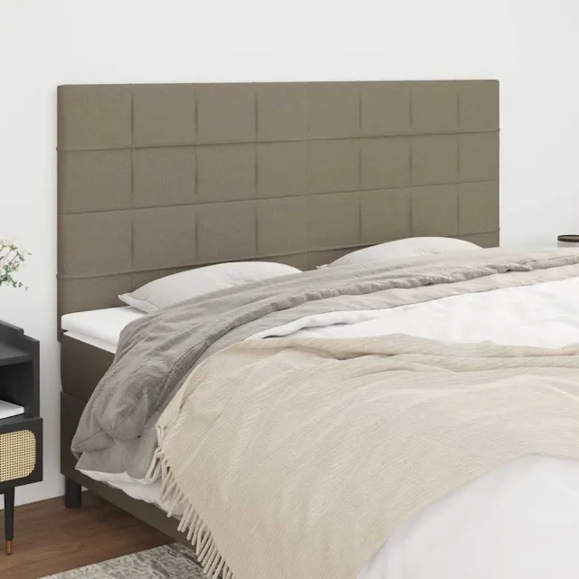 vidaXL Hoofdbord taupe 160x5x118/128 cm Stof