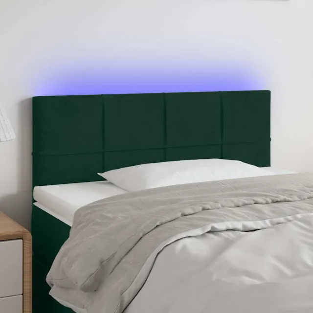 vidaXL Hoofdbord LED 90x5x78/88 cm fluweel donkergroen groen