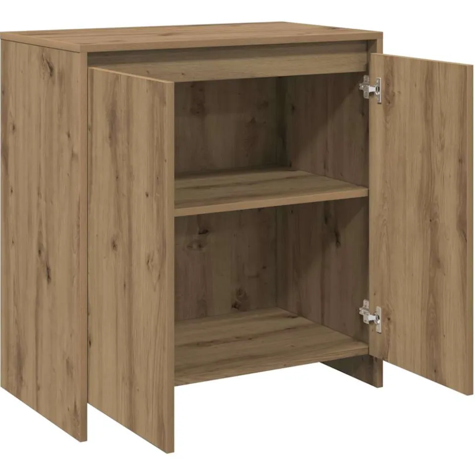 vidaXL Dressoir 70x41x75 cm bewerkt hout artisanaal eikenkleur Bruin