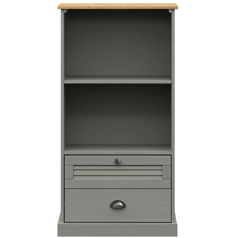vidaXL Boekenkast VIGO 60x35x114,5 cm massief grenenhout grijs