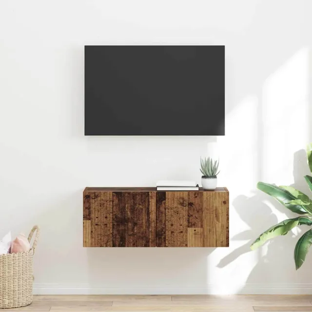 vidaXL TV Wandkast 78,5 x 30 x 29,5 cm Oud hout Bewerkt hout bruin, foto 2
