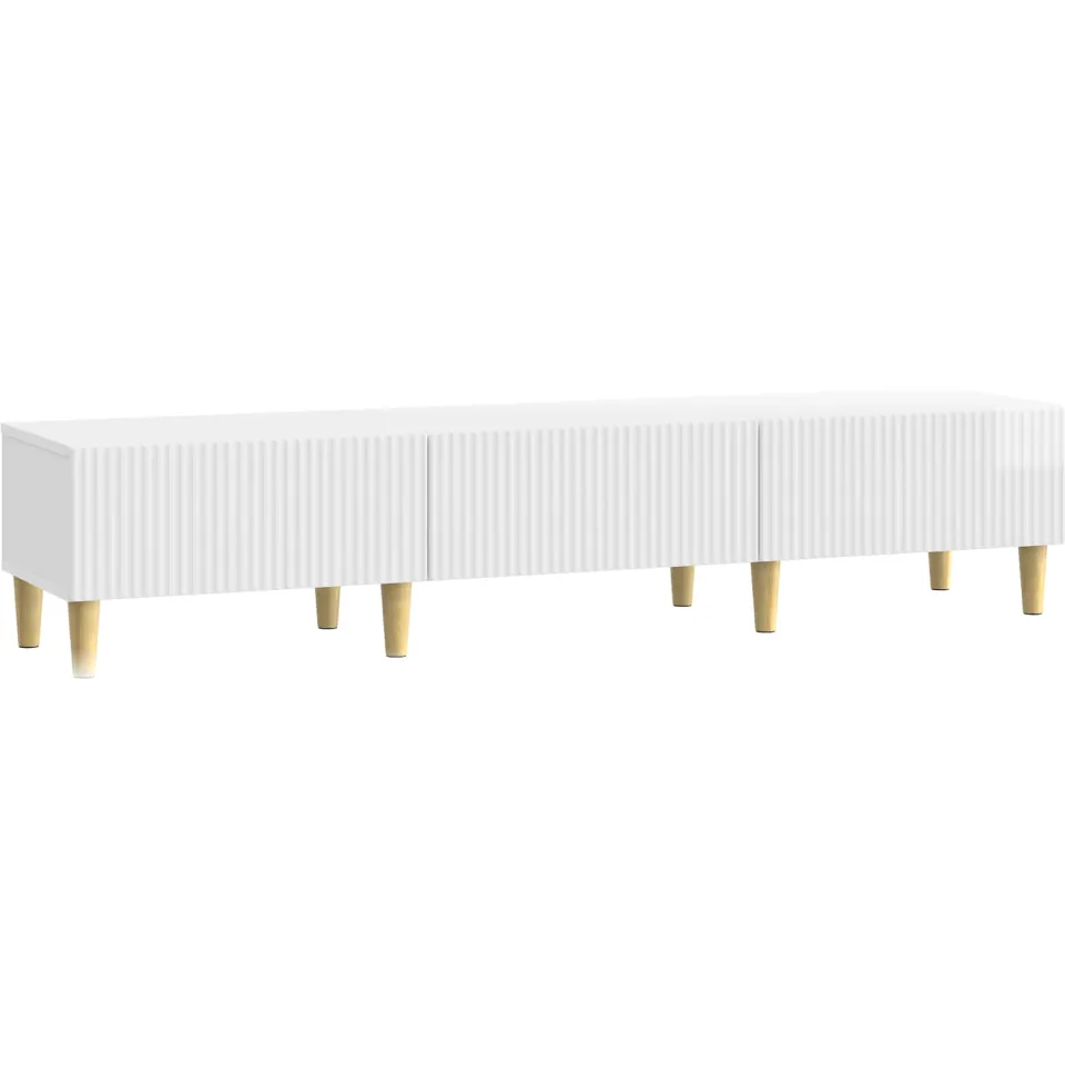 vidaXL TV-kast met lade Hoogglans Wit 147 x 34,5 x 30 cm Bewerkt hout
