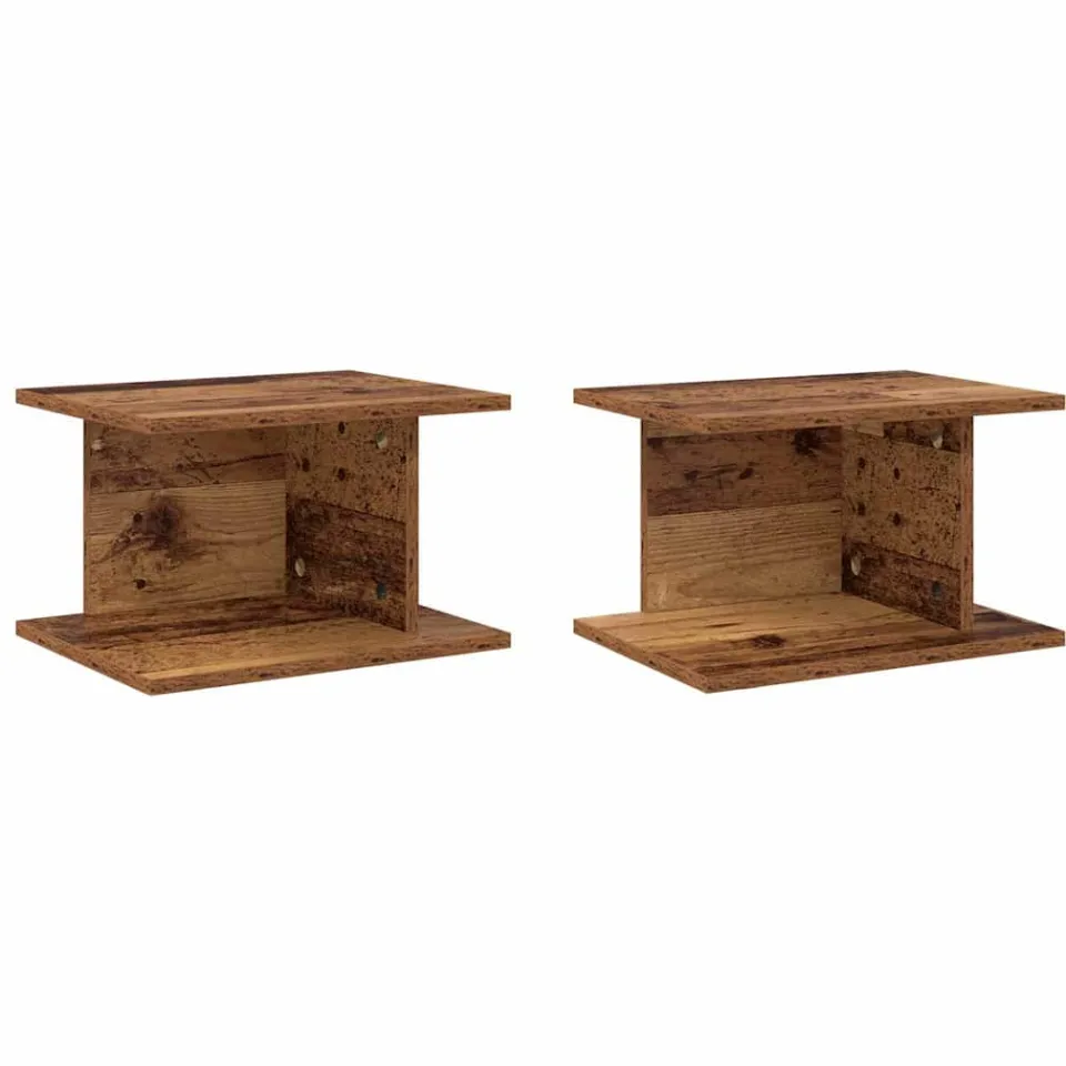 vidaXL Nachtkastje 2 st Oudhout 40 x 30 x 25 cm Bewerkt hout bruin, foto 3