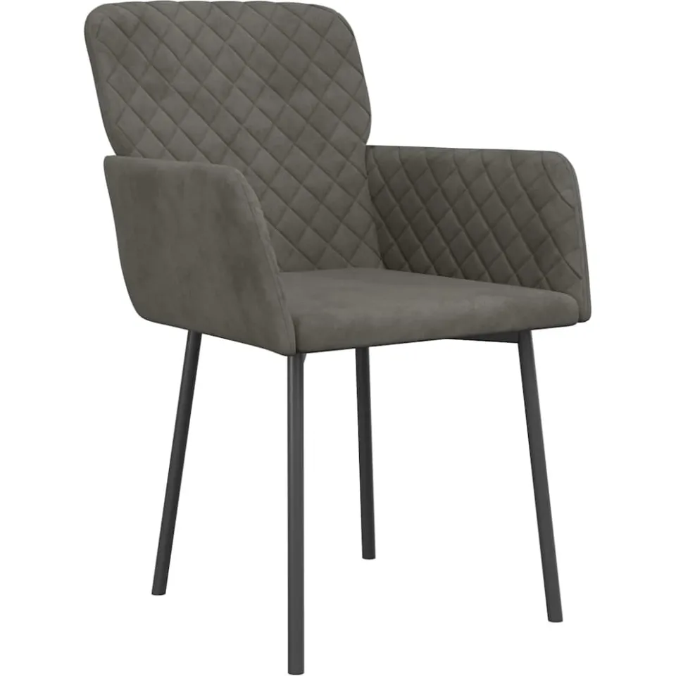 vidaXL Eetkamerstoelen 2 st fluweel donkergrijs