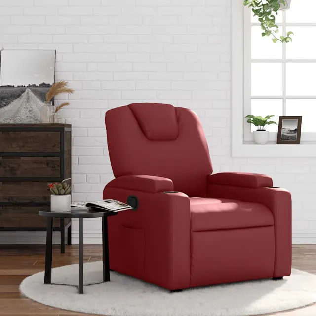 vidaXL Fauteuil verstelbaar kunstleer wijnrood
