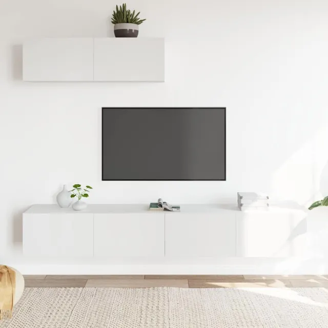 vidaXL 3-delige Tv-meubelset bewerkt hout wit, foto 2