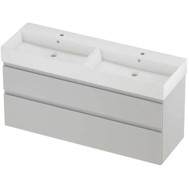 Proline Zara Badmeubelset Porselein Loft Dubbel 140x46x73 cm Glans Wit Glans Wit