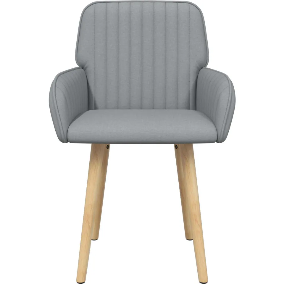 vidaXL Eettafelstoelen 2 st Stof Lichtgrijs 56,5 x 50 x 87,5 cm