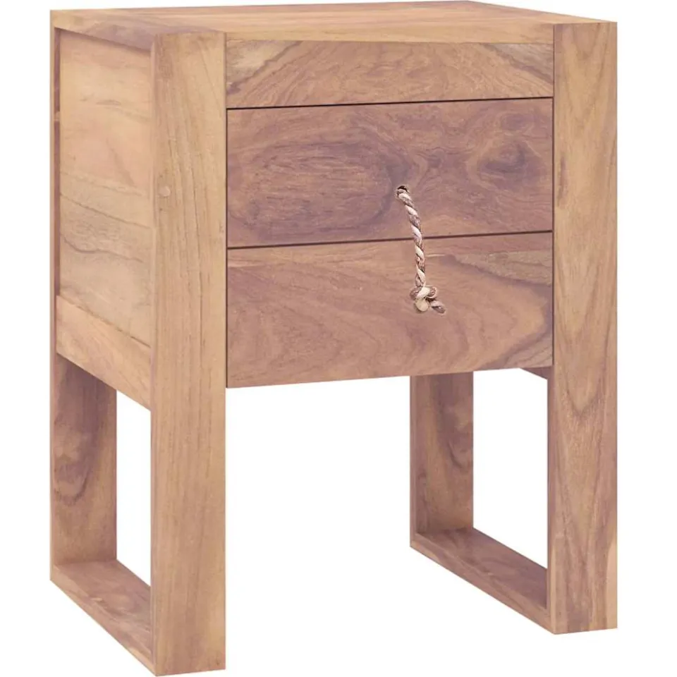 vidaXL Nachtkastje 40x30x50 cm massief teakhout Bruin