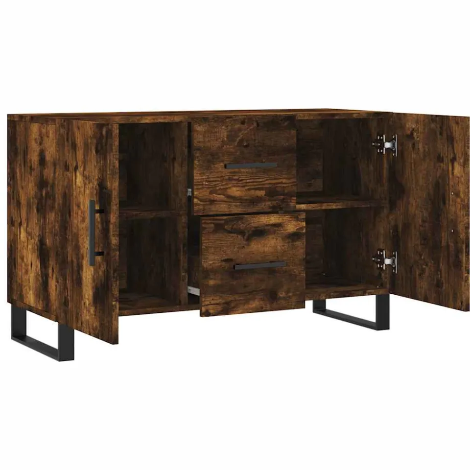 vidaXL Dressoir 100x36x60 cm bewerkt hout gerookt eikenkleurig