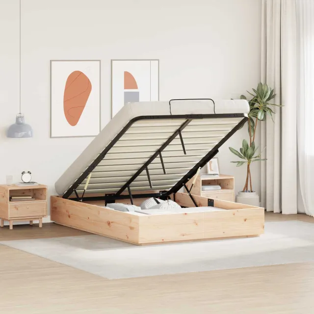 vidaXL Ottoman Bedframe met Opslag Naturel 150 x 200 cm