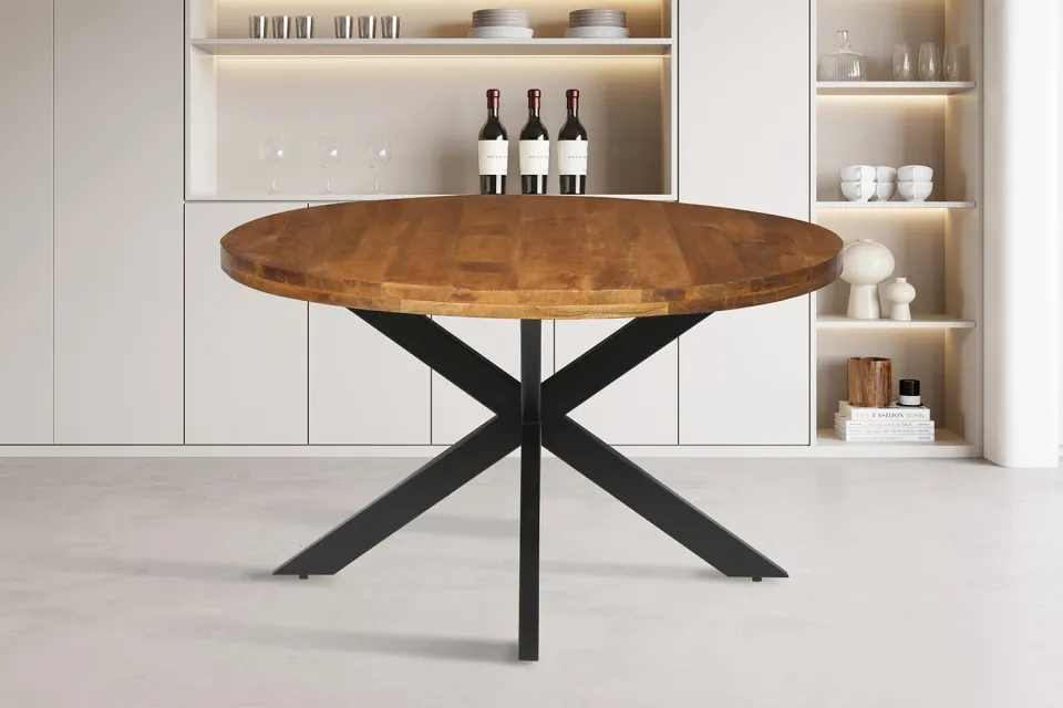 eetkamertafel Hendrik rond magnolia bruin, foto 4