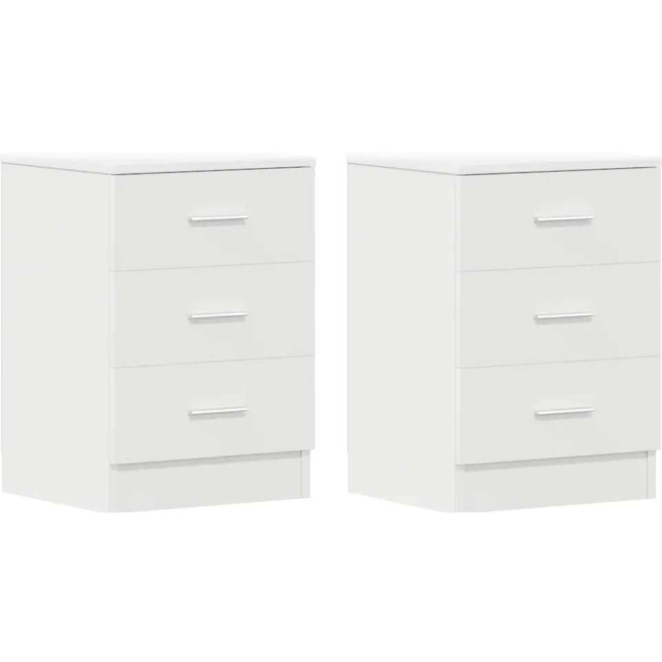 vidaXL Nachtkastjes 2 st 38x35x56 cm bewerkt hout wit