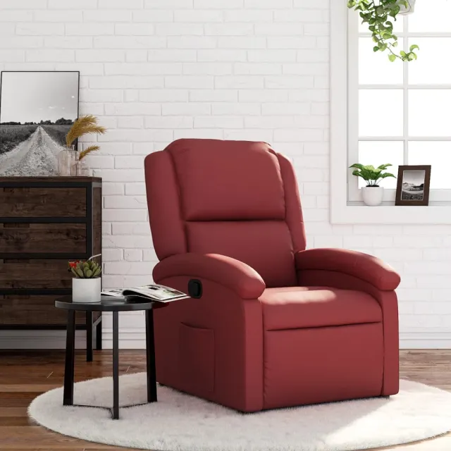 vidaXL Fauteuil verstelbaar kunstleer wijnrood
