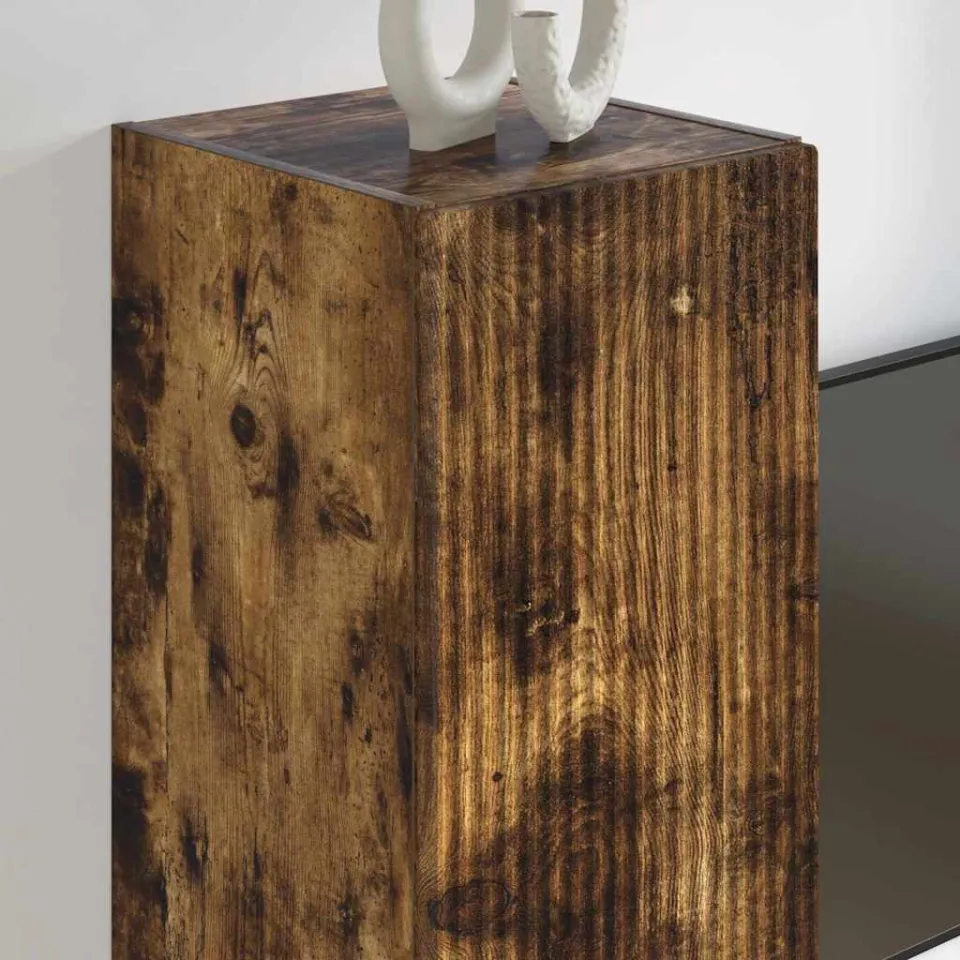 vidaXL TV Wandkast 2 st Gerookt eiken Bewerkt hout, foto 4