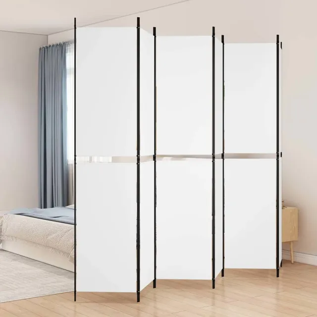 vidaXL Kamerscherm met 6 panelen 300x220 cm stof wit, foto 2
