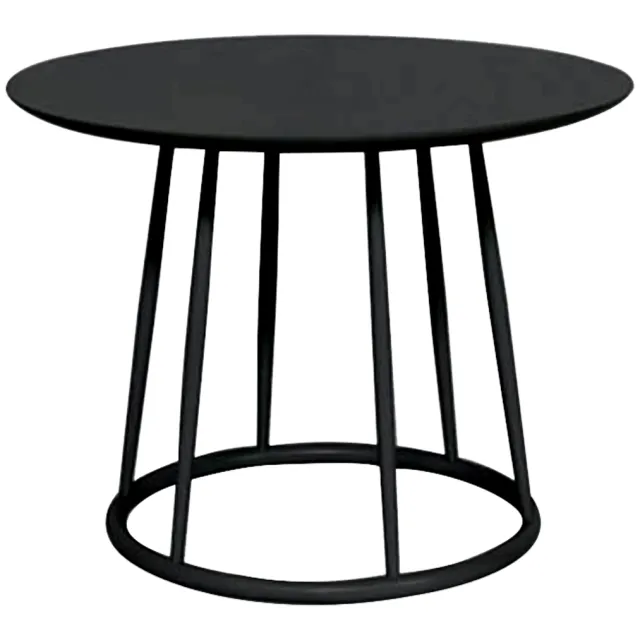 Fameg Lio houten salontafel zwart - Ø 60 cm