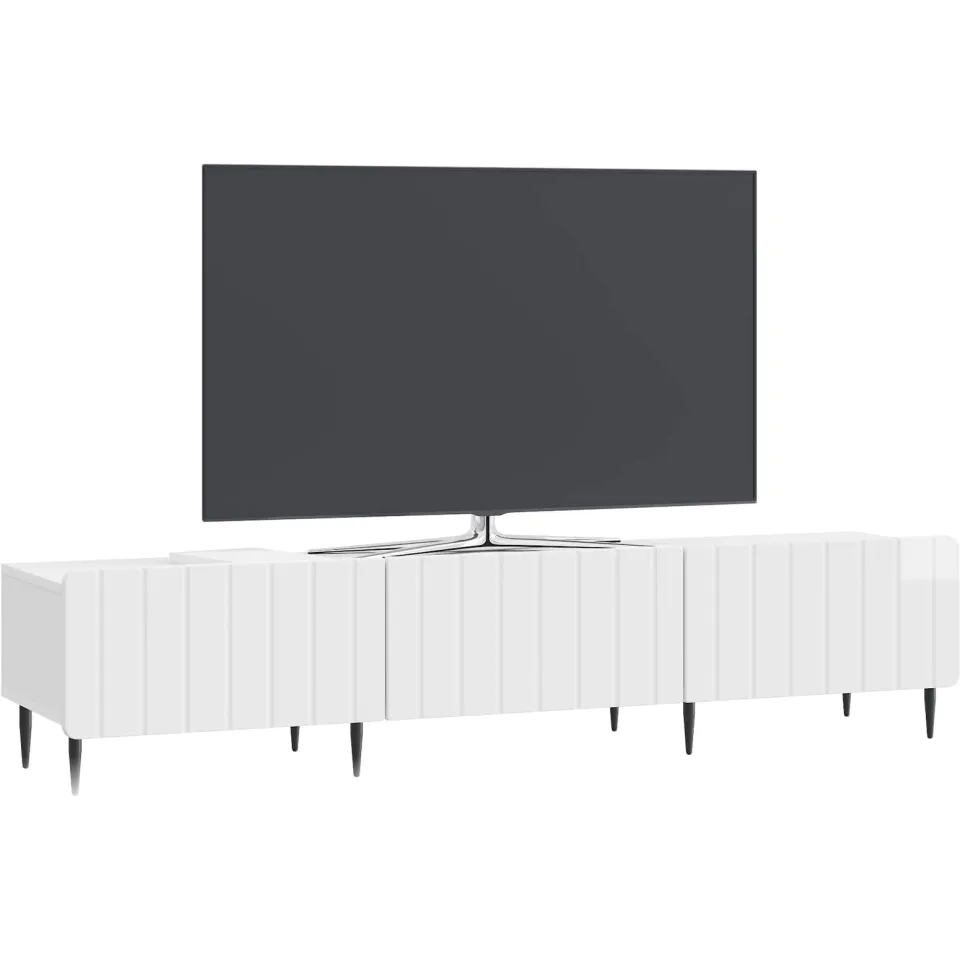 vidaXL TV-kast met lade Hoogglans Wit 147 x 34,5 x 32 cm Bewerkt hout
