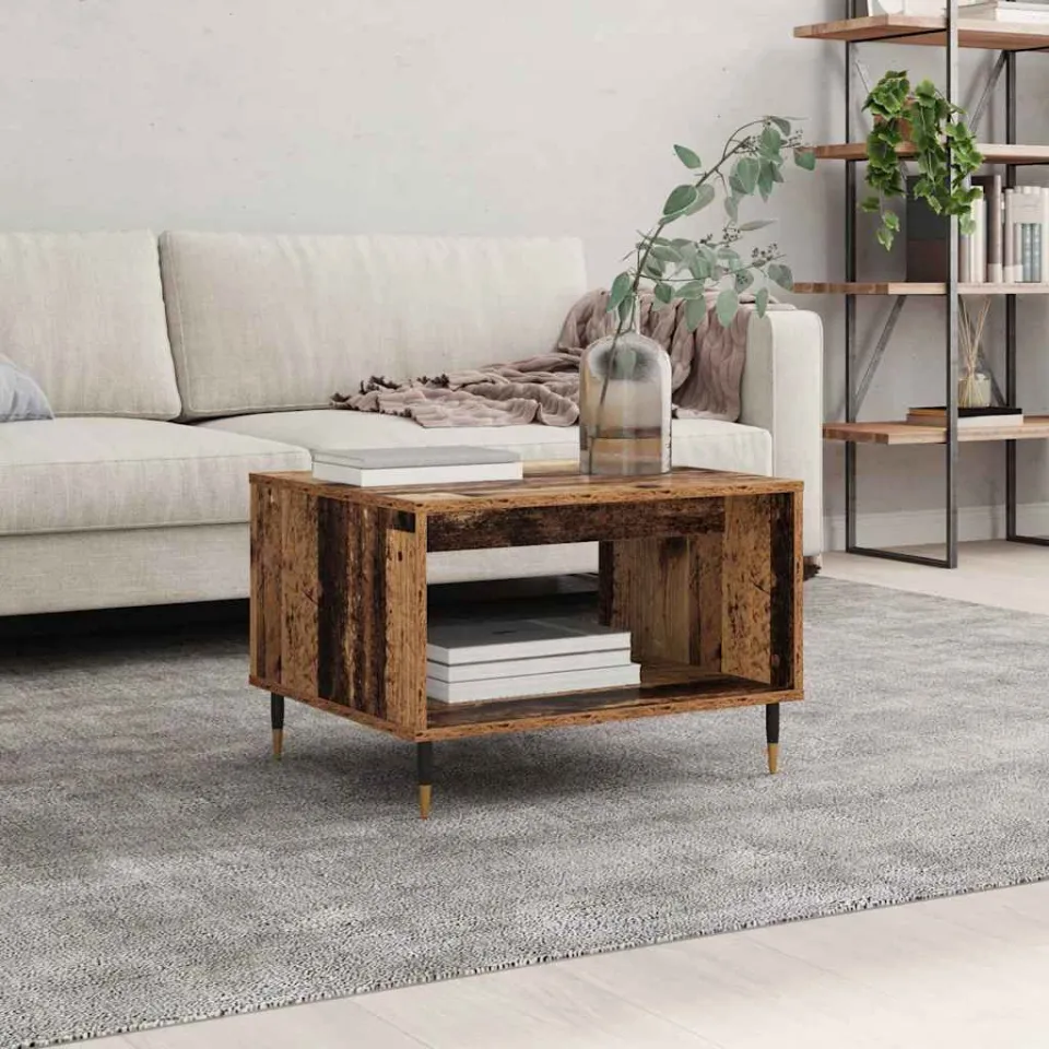 vidaXL Salontafel Oud hout 60 x 50 x 40 cm Bewerkt hout bruin, foto 4