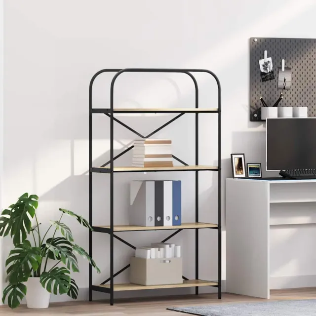 vidaXL Boekenkast 4-laags 80 x 30 x 146 cm Bewerkt hout Sonoma Eiken, foto 2