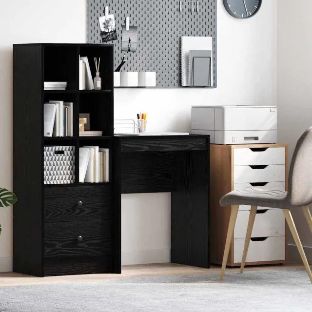vidaXL Bureau Zwart Eiken 60 x 40 x 76 cm, foto 2