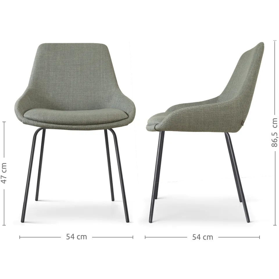 Nolon Nora-Isa eetkamerstoel saliegroen - zwart onderstel, foto 3
