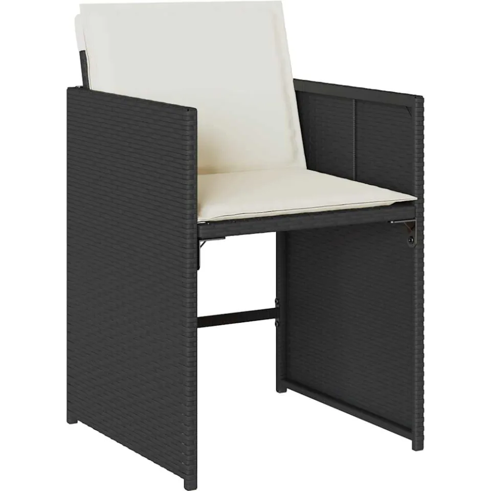 vidaXL 17-delige Tuinset met kussens poly rattan zwart, foto 4