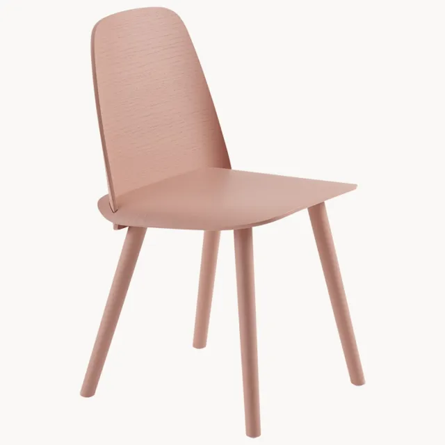 Muuto Houten eetkamerstoel Nerd Roze