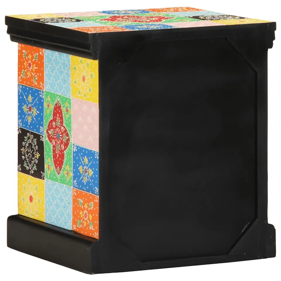 vidaXL Nachtkastje 40x35x45 cm massief mangohout mango meerkleurig, foto 4
