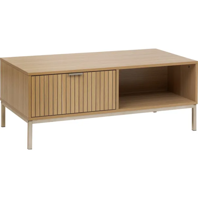5Five® Salontafel Tasso - Houten salontafel met panelen - 50x100x40 cm Bruin
