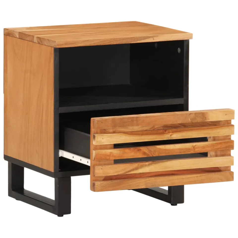 vidaXL Nachtkastje 40x34x46 cm massief acaciahout Bruin