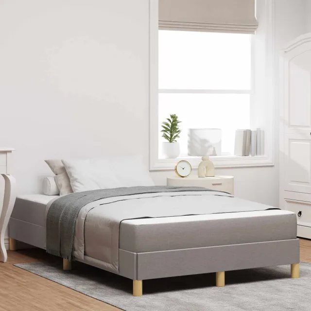 vidaXL Boxspringbed Taupe 120 x 200 cm Stof