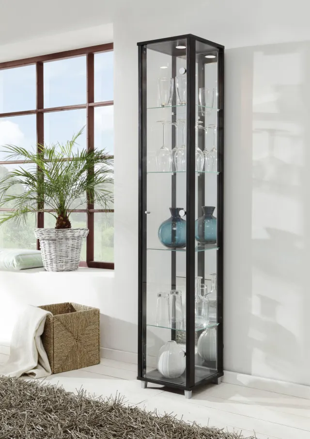 Wehkamp Home Lucero Standard vitrinekast zwart