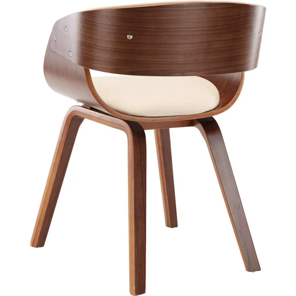 vidaXL Eetkamerstoelen 6 st gebogen hout en kunstleer crème, foto 4